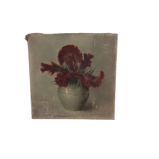 Red Floral Oil Painting